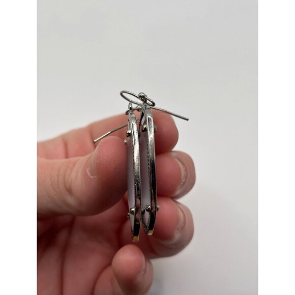 Kendra Scott Elle Drop Earrings Silver Tone Ivory - Picture 3 of 8